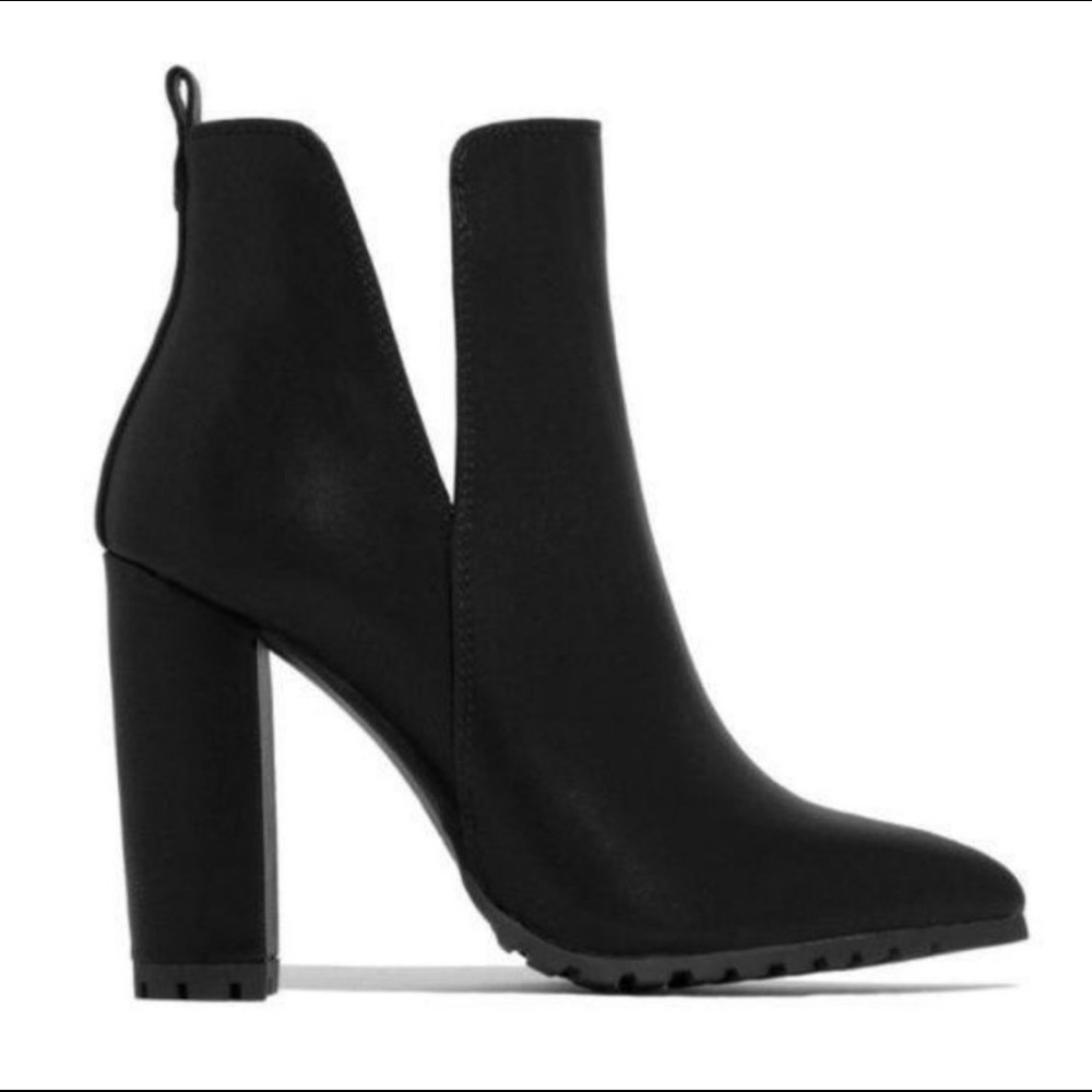 NIB! Black Lug Sole Ankle Booties - Picture 3 of 8